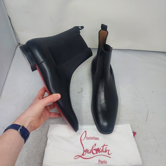 Christian Louboutin MENS Samson Black Chelsea Boot - Picture 1 of 11